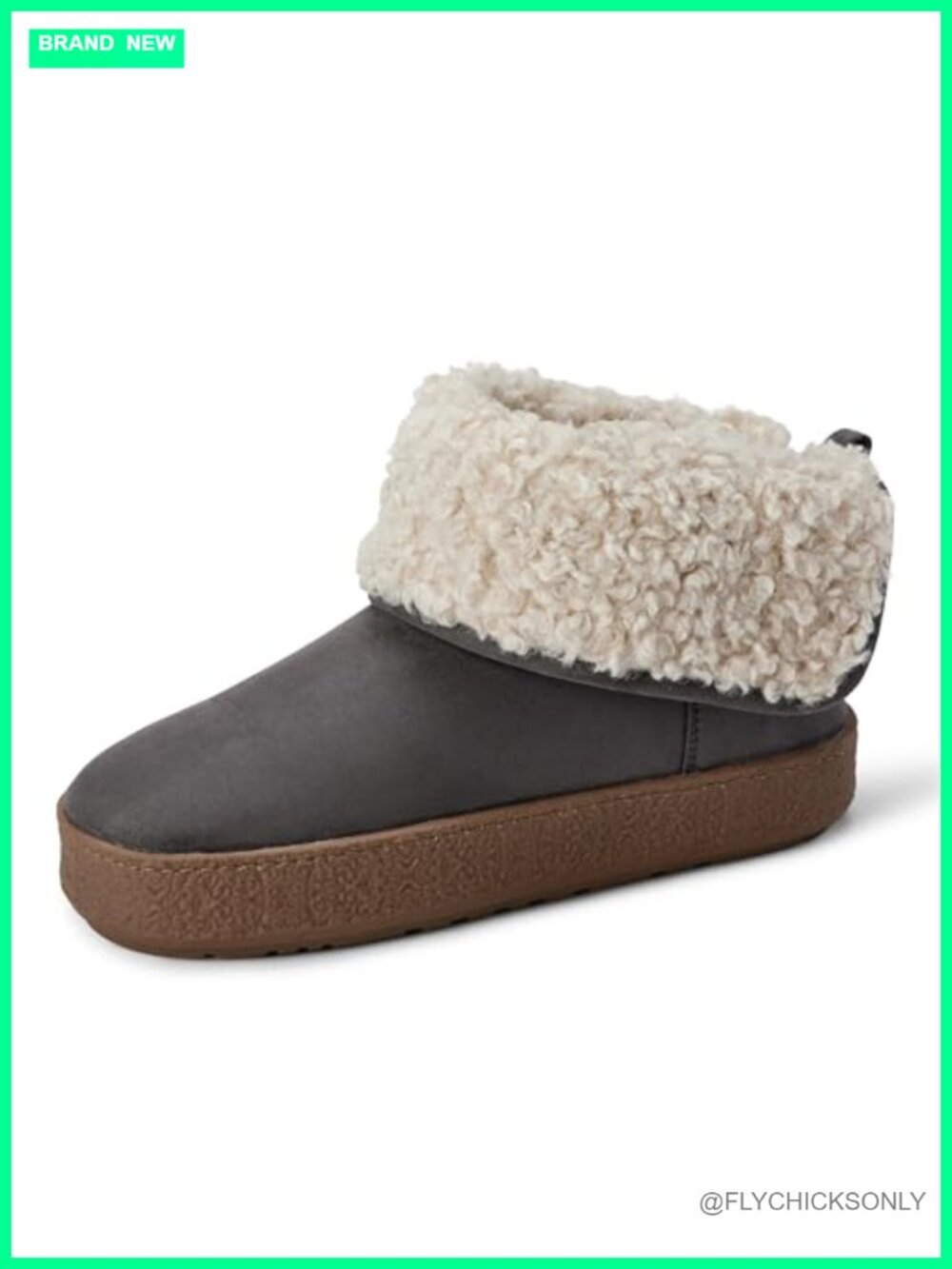 Faux Suede Shearling Lined Pull-On Mid-Calf Boots with Memory Foam